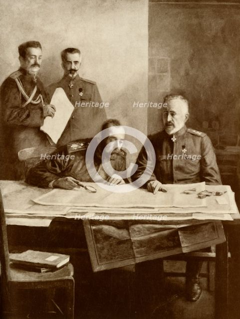 'The Emperor of Russia with the Grand Duke Nicholas at the Front', 1916. Creator: Unknown.