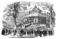 The Emperor of the French distributing the prizes of the Agricultural Show at Orleans, 1868. Creator: Unknown