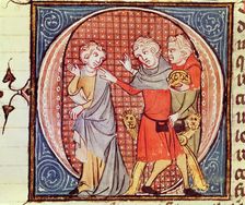 The Emperor Otto IV (1209-1218) was deposed by Pope Innocent III (1198 - 1216). Miniature in His…