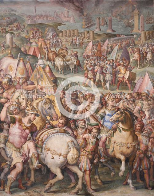 The emperor Maximilian lifts the Siege of Livorno, 1568-1571. Artist: Vasari, Giorgio (1511-1574)