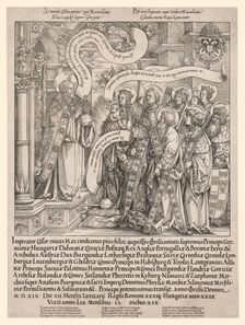 The Emperor Maximilian Presented by His Patron Saints to the Almighty, 1519. Creator: Hans Springinklee (German, 1540)