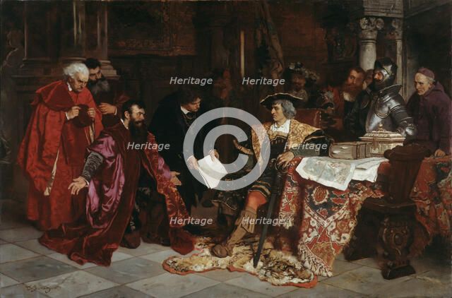 The Emperor Maximilian receives the Venetian Ambassadors in Verona', 1879. Creator: Becker, Carl Ludwig Friedrich (1820-1900).