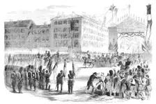 The Emperor Meeting the Crimean Troops on the Place de la Bastille, Paris, 1856. Creator: Unknown