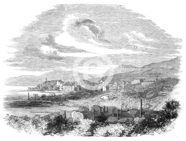 The Emperor Napoleon's visit to Corsica: view of Bastia, 1860. Creator: Unknown.