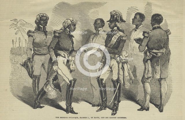 The Emperor Soulouque, Faustin I., of Haiti, and his Cabinet Ministers, 1859. Creator: Unknown.