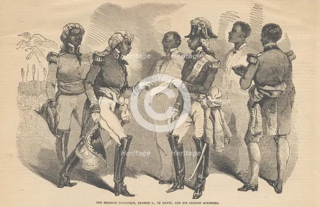 The Emperor Soulouque, Faustin I., of Haiti, and his Cabinet Ministers, 1859. Creator: Unknown.