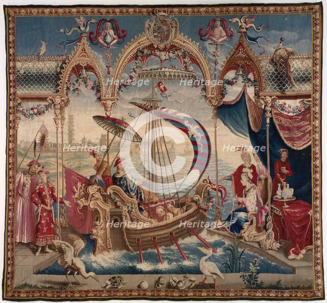 The Emperor Sailing, from The Story of the Emperor of China, Beauvais, 1716/22. Creator: Unknown.