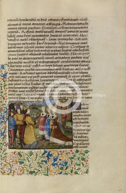 The Emperor Sigismund Arriving in Siena; Historia de duobus amantibus, about 1460-1470. Creator: Unknown.