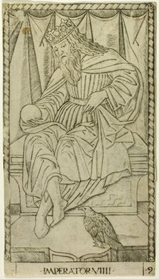 The Emperor, plate nine of The Ranks and Conditions of Men, c.1465. Creator: Unknown