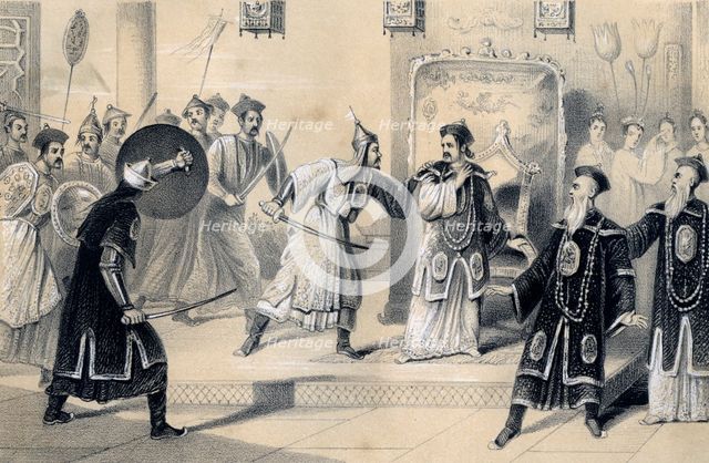 'The Emperor Weit-Soong and his court, taken prisoners by the Tartars', 1847. Artist: JW Giles