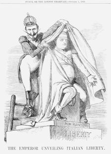 The Emperor unveiling Italian Liberty 1859. Creator: Unknown