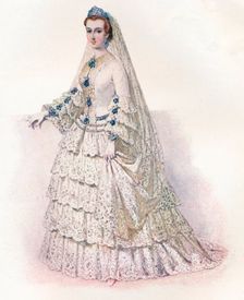 The Empress Eugenie in her bridal dress, 1853, (1902). Artist: Edmund Thomas Parris