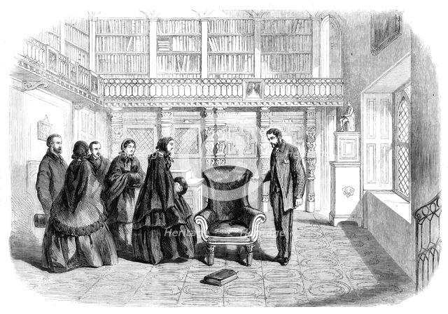 The Empress Eugenie in Sir Walter Scott's study at Abbotsford, 1860. Creator: Unknown.