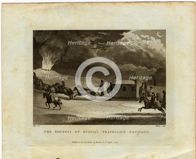 The Empress of Russia Travelling across the country, 1784. Artist: Metz, Conrad Martin (1755-1827)