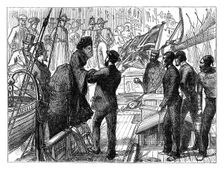 The Empress of the French embarking in the Gazelle 1870 (late 19th century)