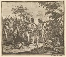 The Encounter with Talgol and Magnano (Seventeen Small Illustrations for Samuel Butler .., 1721-26. Creator: William Hogarth