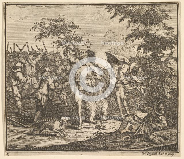 The Encounter with Talgol and Magnano (Seventeen Small Illustrations for Samuel Butler'..., 1721-26. Creator: William Hogarth.