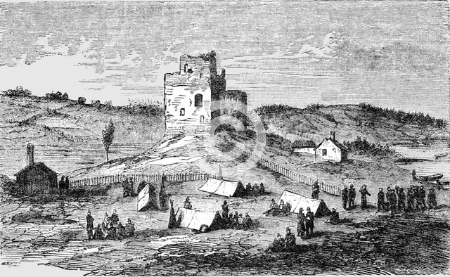 'The Encampment of French Infantry at Castelholme, Aland Isles', 1854. Creator: Unknown.
