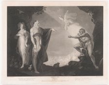 The Enchanted Island Before the Cell of Prospero - Prospero..., first published 1797; reissued 1852. Creator: Peter Simon