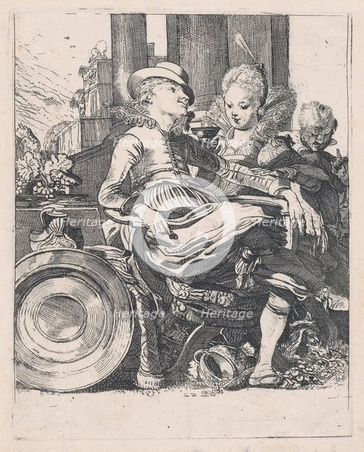 The Enamored Couple: Lucelle and Ascagnes, 1616. Creator: Willem Pietersz. Buytewech.