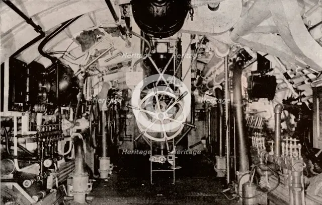 The Engine Room of a Holland Submarine, c1916. Artist: Unknown
