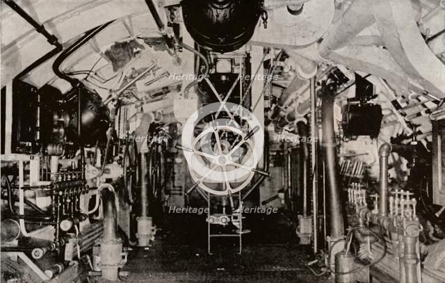 The Engine Room of a Holland Submarine, c1916. Artist: Unknown