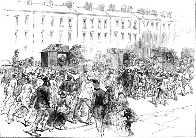 The engineers' strike at Newcastle: arrival of foreign workmen, 1871. Creator: Unknown.