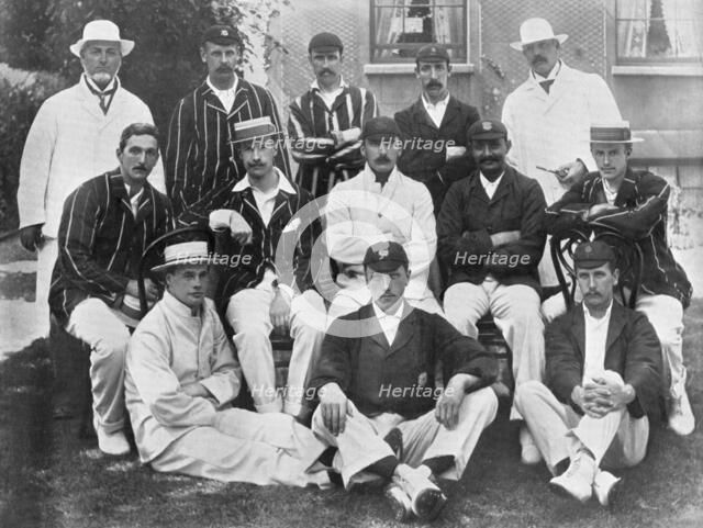 The England Test cricket XI at Lord's, London, 1899.  Artist: Hawkins & Co