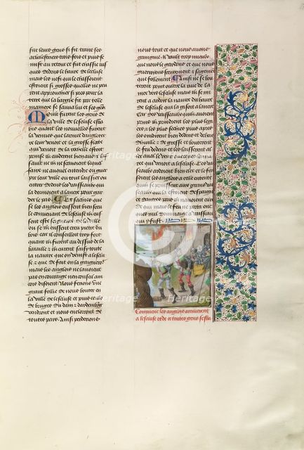 The English Capturing the Flemish Fleet and Burning Flemish Towns, c1380s, c1480-1483. Creator: Unknown.