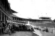The English Cricket Team in Australia: members pavilion and grand stand, Melbourne..., 1898. Creator: Harvie & Sutcliffe