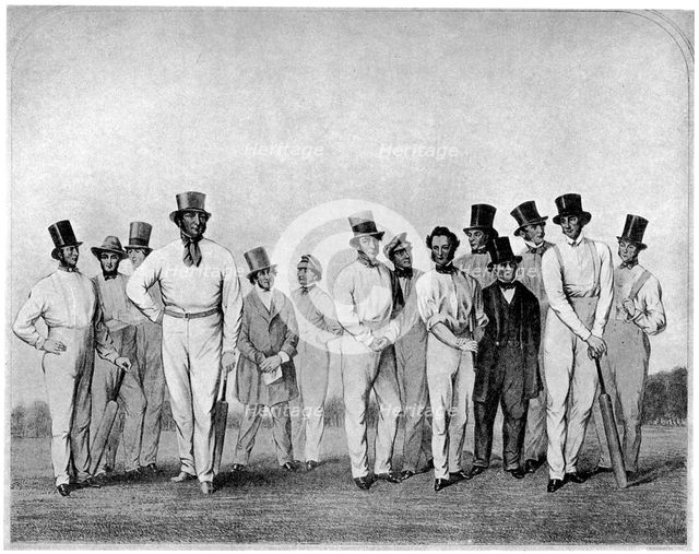 The English cricket eleven of 1846 (1912). Artist: Unknown