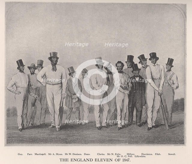 The English cricket eleven of 1846 (1912). Artist: Unknown