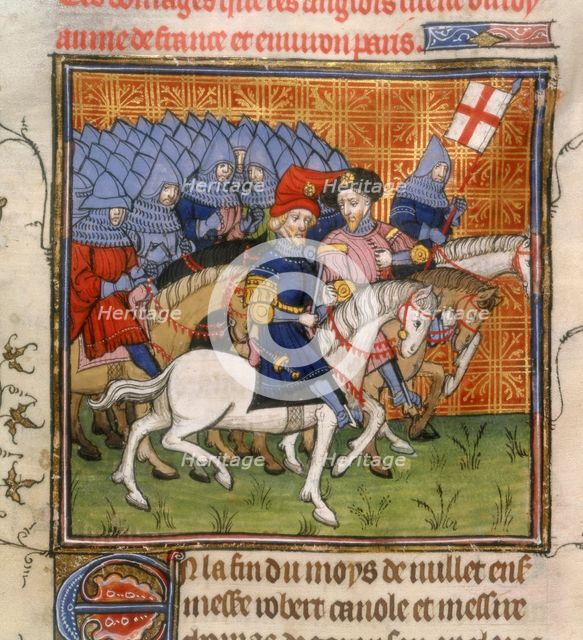 The English army on horses, with their leaders, c1375-c1400. Creator: Unknown.