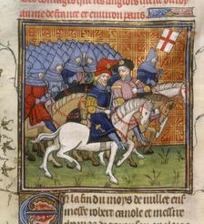The English army on horses, with their leaders, c1375-c1400. Creator: Unknown