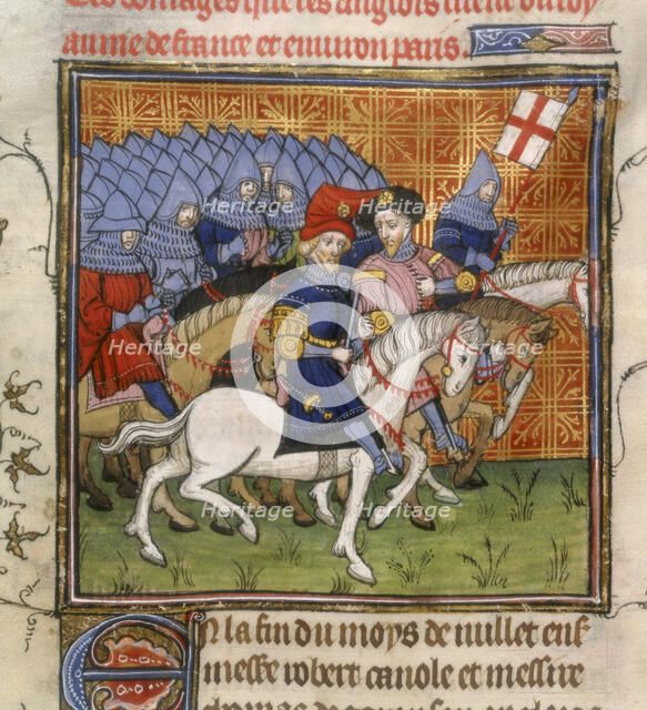 The English army on horses, with their leaders, c1375-c1400. Creator: Unknown.