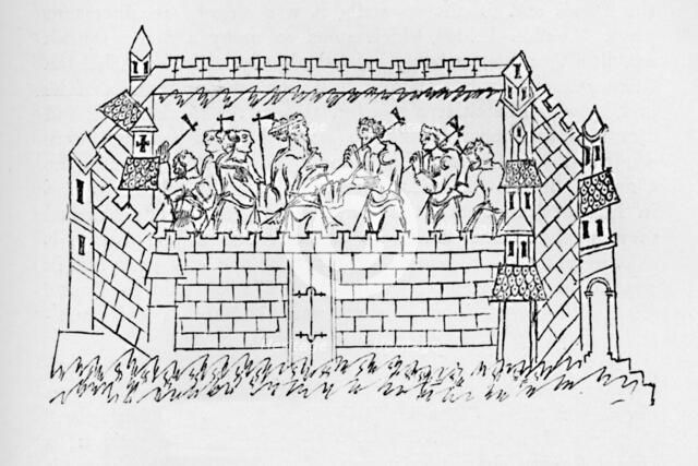 'The English Burgh (MS. Jun. xi.)', 1902. Artist: Unknown.