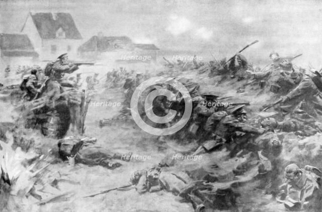 The English drive back the Germans at the Ypres front, Belgium, 11 November 1914, (1926). Artist: Unknown