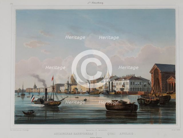 The English Embankment in Saint Petersburg, 1840s.