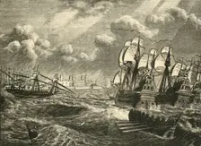 The English Fleet Before Cadiz (1596), 1890. Creator: Unknown