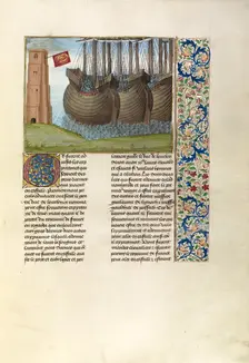 The English Fleet in Flemish Waters; Chronicles (Book Three), about 1480-1483. Creator: Master of the Getty Froissart