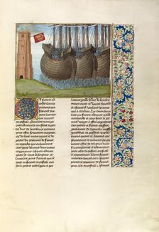 The English Fleet in Flemish Waters; Chronicles (Book Three), about 1480-1483. Creator: Master of the Getty Froissart
