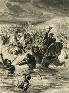The English Passing The Somme (1346), 1890. Creator: Unknown