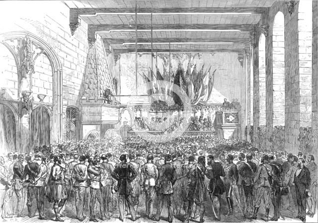 The English Volunteers at Ghent: Reception at the Hotel de Ville, 1872. Creator: Unknown.