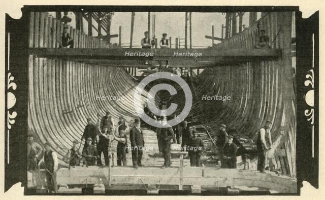 'The English Vessel, "Discovery", On The Stocks', 1901. Creator: Unknown.