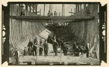 The English Vessel, "Discovery", On The Stocks 1901. Creator: Unknown