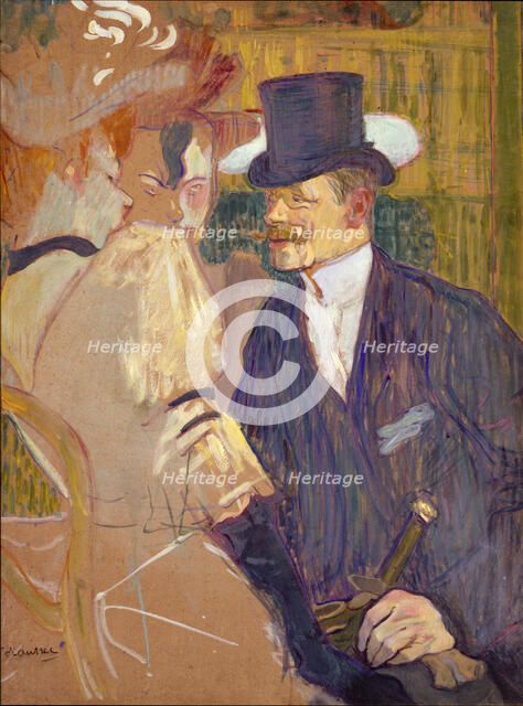 The Englishman (William Tom Warrener, 1861-1934) at the Moulin Rouge, 1892. Creator: Henri de Toulouse-Lautrec.