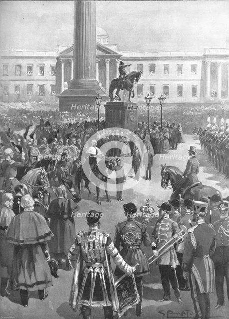 'The End of the Crimean War: The Proclamation of Peace at Charing Cross, April 1856', (1901).  Creator: Gennaro Amato.