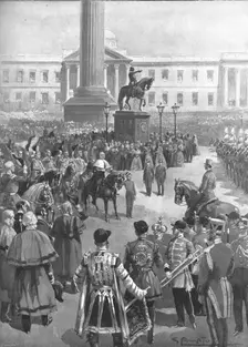 The End of the Crimean War: The Proclamation of Peace at Charing Cross, April 1856 (1901). Creator: Gennaro Amato