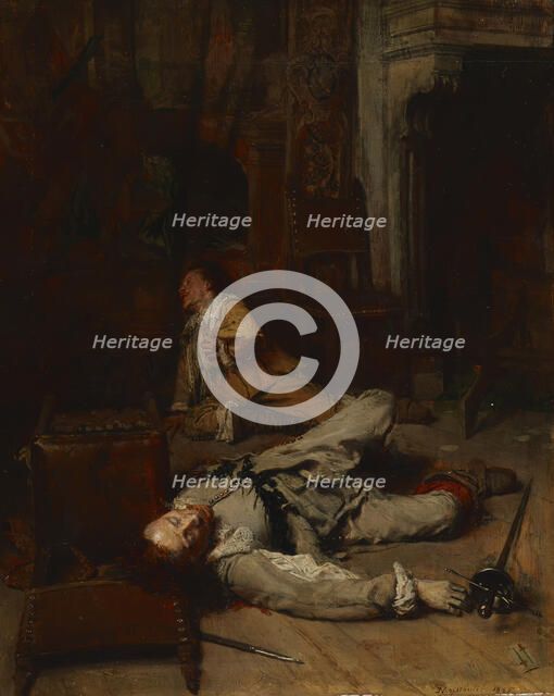 The End of the Game of Cards, 1865. Creator: Jean Louis Ernest Meissonier.