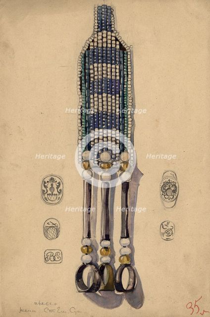 The end of the nakosnik of the wife of Stepan Suturov from Nalimka, 1920. Creator: A. G. Vargin.